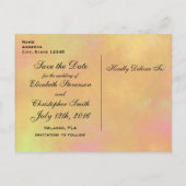 Roze en Oranje wilde bloemen die de datum bewaren Aankondigingskaart (Achterkant)