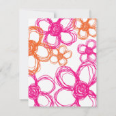 Roze en Oranje wilde bloemen RSVP (Achterkant)