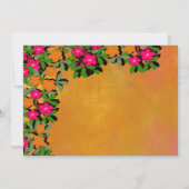 Roze en Oranje wilde bloemen RSVP Kaart (Achterkant)