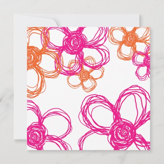 Roze en Oranje Wilde Bloemen Vervroeging van de Da Kaart (Achterkant)