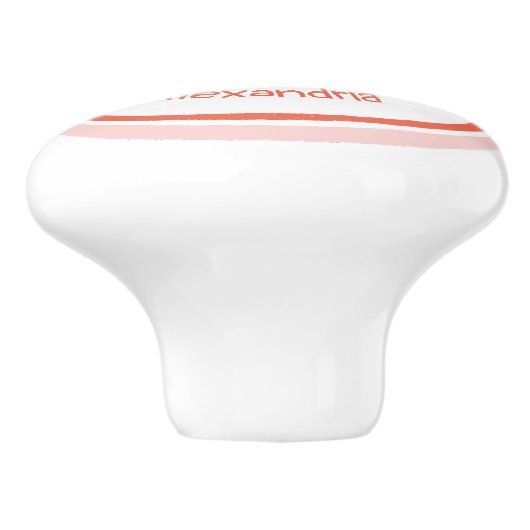 Roze en Oranje Woodland Fox Face Keramische Knop (Zijkant)