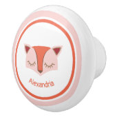 Roze en Oranje Woodland Fox Face Keramische Knop (Rechts)