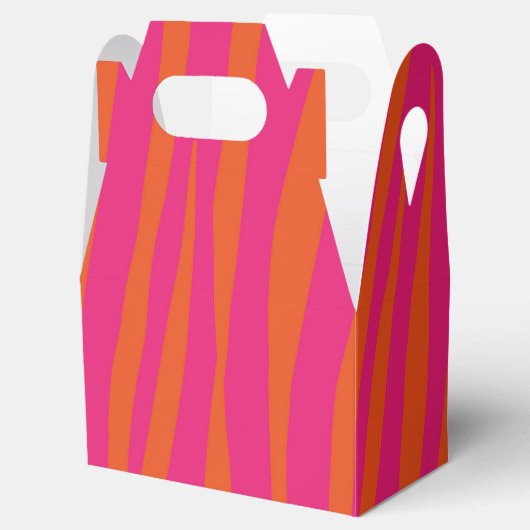 Roze en Oranje Zebrastripes Bedankdoosjes (Geopend)