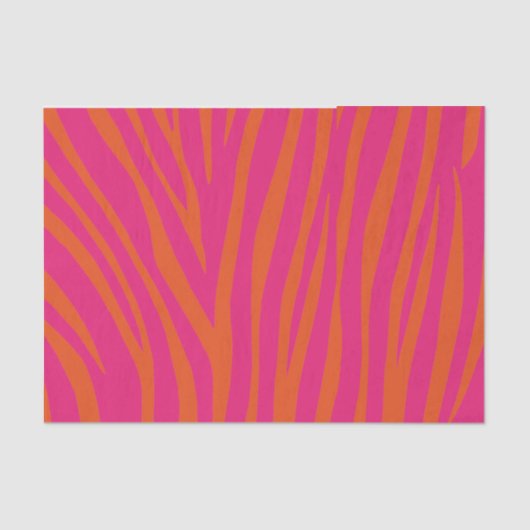 Roze en Oranje Zebrastripes Tissuepapier (Voorkant)
