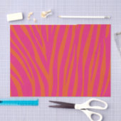 Roze en Oranje Zebrastripes Tissuepapier (Craft)