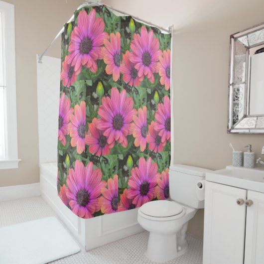  roze en Oranje zeedagen Douchegordijn (In situ)