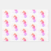 Roze en Oranje zeepaardje op ondergrondse ondergro Inpakpapier Vel (Voorkant)