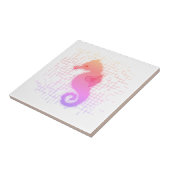 Roze en Oranje zeepaardje op ondergrondse ondergro Tegeltje (Zijkant)