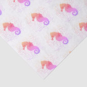 Roze en Oranje zeepaardje op ondergrondse ondergro Tissuepapier (Detail)