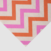 Roze en oranje zigzag Chevron patroon Tissuepapier (Detail)