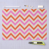 Roze en oranje zigzag Chevron patroon Tissuepapier (Craft)