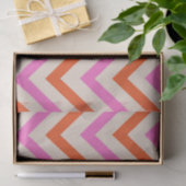 Roze en oranje zigzag Chevron patroon Tissuepapier (Geschenk)
