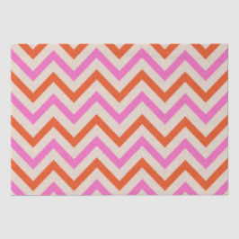 Roze en oranje zigzag Chevron patroon  Tissuepapier