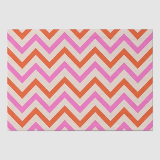 Roze en oranje zigzag Chevron patroon Tissuepapier (Voorkant)