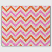 Roze en Oranje Zigzag Chevron Pattern Cadeaupapier (Vlak)