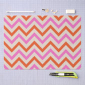 Roze en Oranje Zigzag Chevron Tissuepapier (Craft)