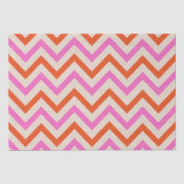 Roze en Oranje Zigzag Chevron Tissuepapier