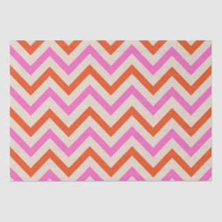 Roze en Oranje Zigzag Chevron Tissuepapier