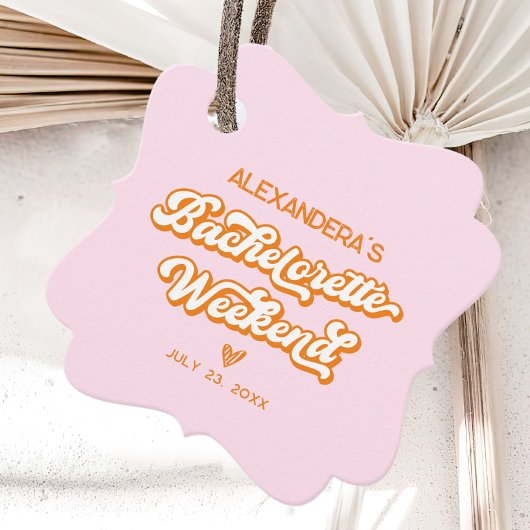 Roze en Oranje Zonsondergang Bachelorette  Bedankjes Labels