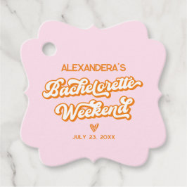 Roze en Oranje Zonsondergang Bachelorette  Bedankjes Labels