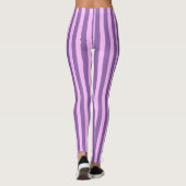 Roze en orchidee Paars gestreept patroon Leggings (Achterkant)