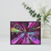 Roze en Paars Abstract Briefkaart (Staand voorkant)