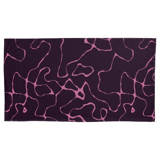 Roze en Paars Abstract Kussensloop (Voorkant-Links)