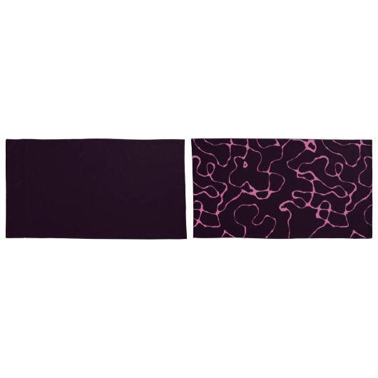 Roze en Paars Abstract Kussensloop (Achterkant-Set)