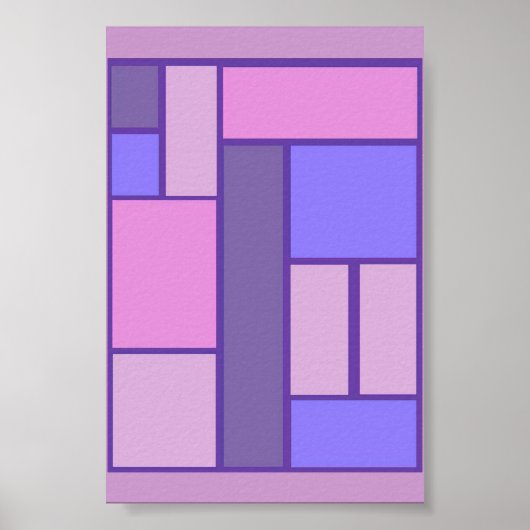 Roze en Paars Abstract Poster (Voorkant)