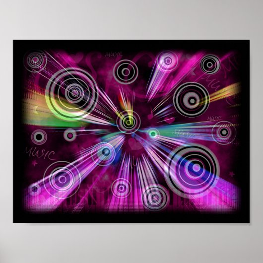 Roze en Paars Abstract Poster (Voorkant)