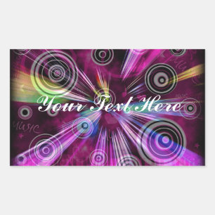 Roze en Paars Abstract Rechthoekige Sticker