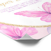 Roze en Paars Baby shower van Butterfly Poster (Hoek)