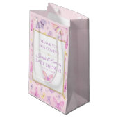 Roze en Paars Baby shower van vlinder Klein Cadeauzakje (Voorkant Gekanteld)