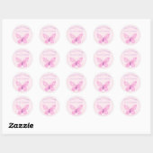 Roze en Paars Baby shower van vlinder Ronde Sticker (Vel)