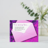 Roze en paars briefkaart voor elke gelegenheid. (Staand voorkant)