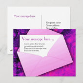 Roze en paars briefkaart voor elke gelegenheid. (Voorkant / Achterkant)