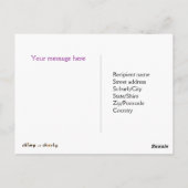 Roze en paars briefkaart voor elke gelegenheid. (Achterkant)