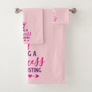 Roze en Paars Een Prinses Zijn is Vermoeiend Bad Handdoek