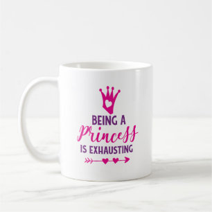 Roze en Paars Een Prinses Zijn is Vermoeiend Koffiemok