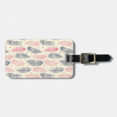 Roze en Paars etnisch vangpatroon Bagagelabel (Voorkant horizontaal)