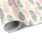 Roze en Paars etnisch vangpatroon Cadeaupapier (Rol Hoek)