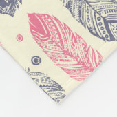 Roze en Paars etnisch vangpatroon Fleece Deken (Hoek)