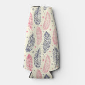 Roze en Paars etnisch vangpatroon Flesjeskoeler (Voorkant)