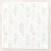 Roze en Paars etnisch vangpatroon Glazen Onderzetter (Achterkant)