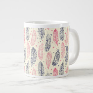 Roze en Paars etnisch vangpatroon Grote Koffiekop