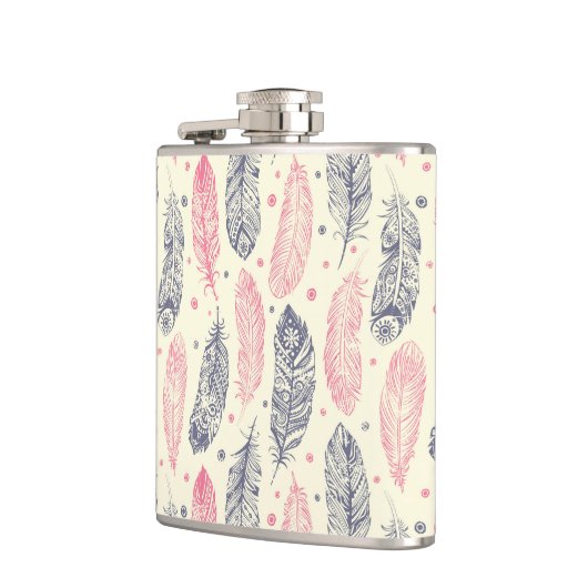 Roze en Paars etnisch vangpatroon Heupfles (Links)