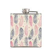 Roze en Paars etnisch vangpatroon Heupfles (Achterkant)