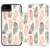 Roze en Paars etnisch vangpatroon Incipio iPhone Portemonnee Hoesje (Agenda Open)