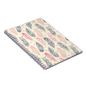 Roze en Paars etnisch vangpatroon Notitieboek (Rechterzijde)