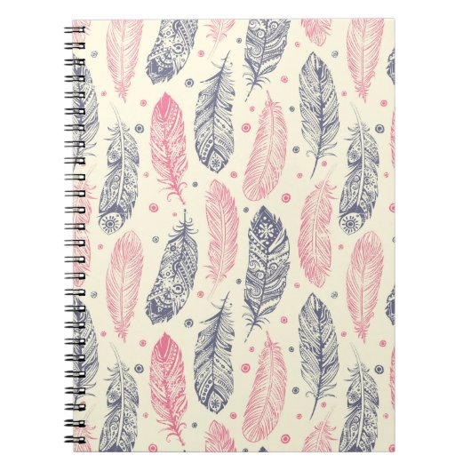 Roze en Paars etnisch vangpatroon Notitieboek (Voorkant)